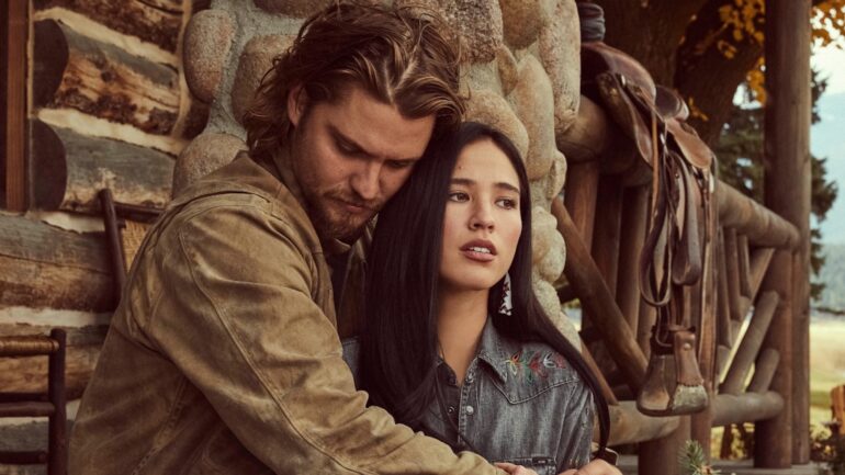 Luke Grimes and Kelsey Asbille as Kayce and Monica in 'Yellowstone'