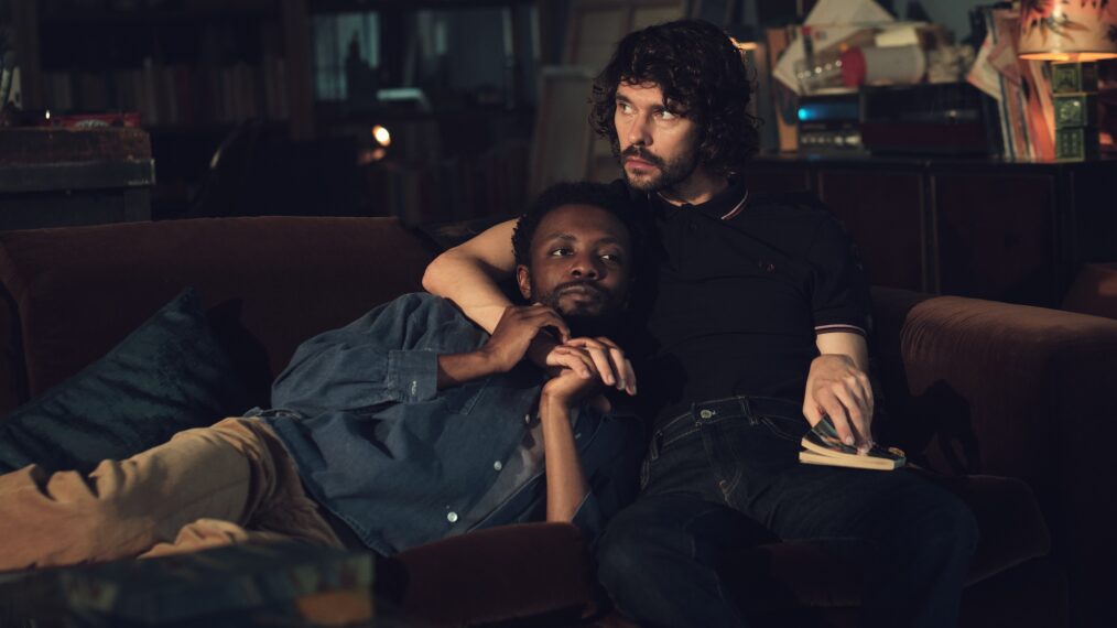 Omari Douglas as Michael and Ben Whishaw as Sam in Black Doves