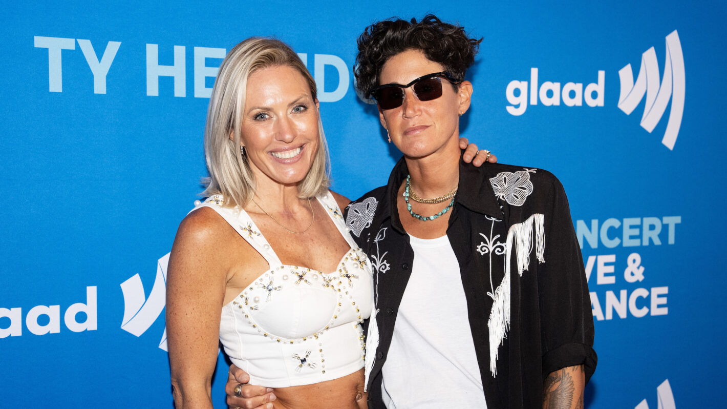 NASHVILLE, TENNESSEE - JUNE 05: (L-R) Braunwyn Windham-Burke and Jennifer Spinner attend the 9th Annual GLAAD Concert for Love & Acceptanc at Margaritaville on June 05, 2024 in Nashville, Tennessee.