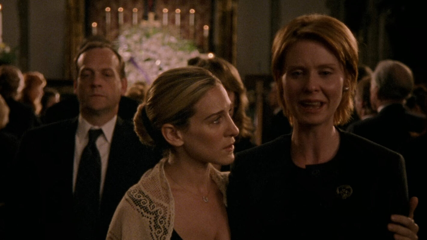 Sarah Jessica Parker as Carrie Bradshaw and Cynthia Nixon as Miranda in 'Sex and the City.'
