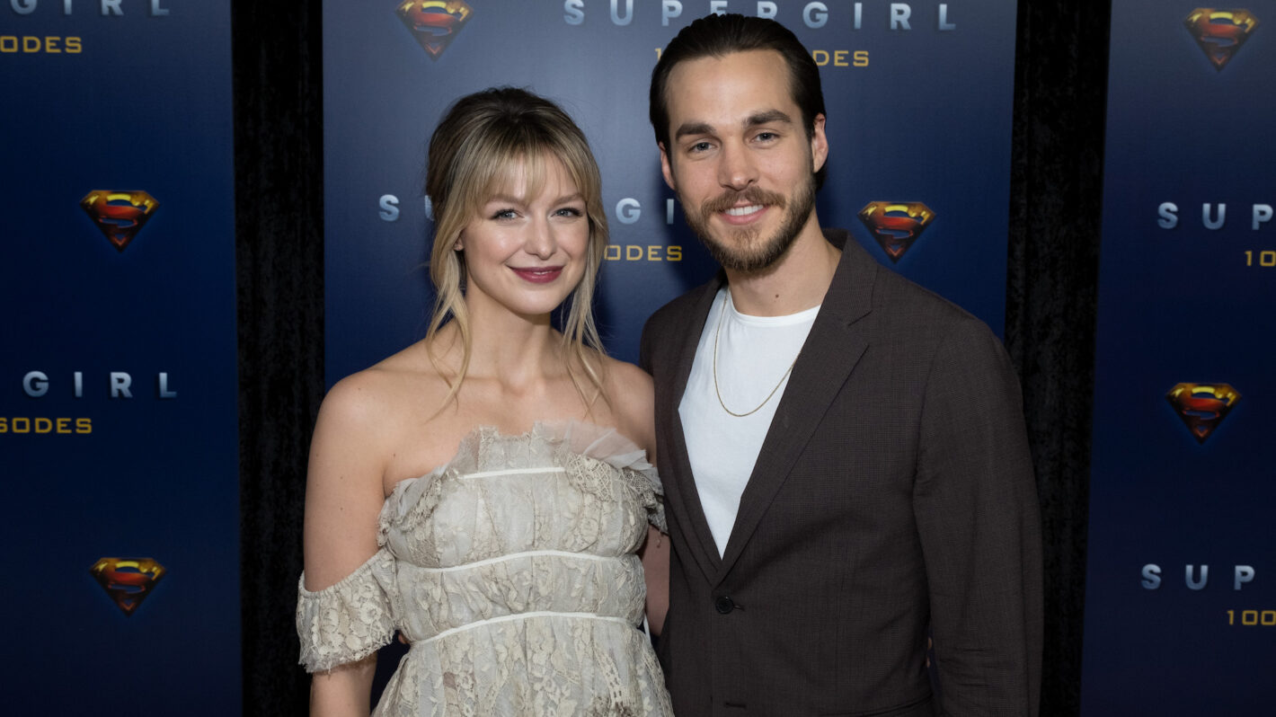 VANCOUVER, BC - DECEMBER 14: (L-R) Supergirl star Melissa Benoist and actor Chris Wood attend the red carpet for the shows 100th episode celebration at the Fairmont Pacific Rim Hotel on December 14, 2019 in Vancouver, Canada.