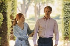 Ellie Bamber as Princess Bea and Nicholas Galitzine as Prince Henry in Prime Video’s Red, White & Royal Blue.