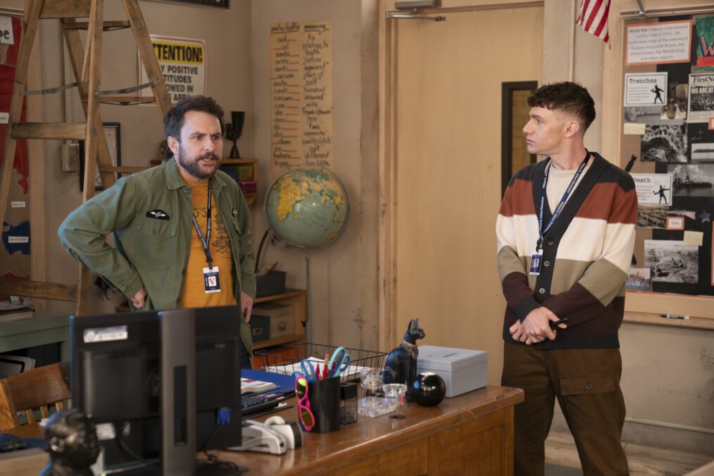 Charlie Day and Chris Perfetti in 'Abbott Elementary's crossover with 'It's Always Sunny in Philadelphia'
