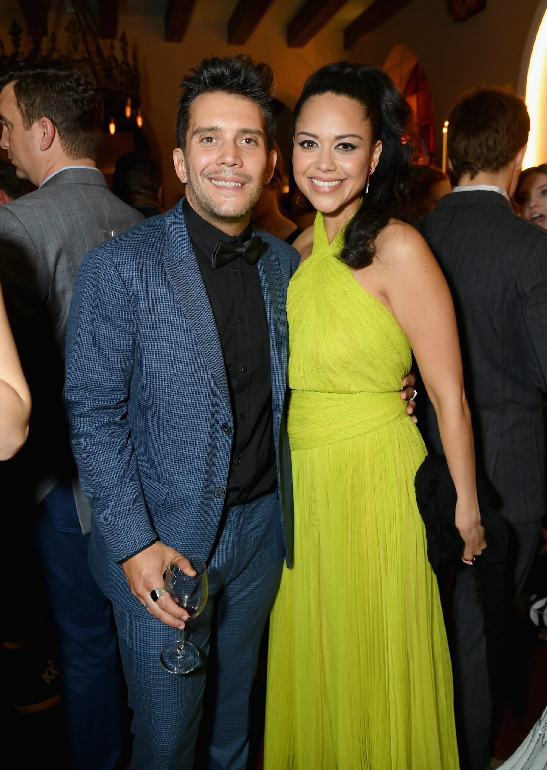 Alyssa Diaz (R) and Gustavo Galindo attend Entertainment Weekly Celebrates Screen Actors Guild Award Nominees sponsored by L'Oreal Paris, Cadillac, And PopSockets at Chateau Marmont on January 26, 2019 in Los Angeles, California.