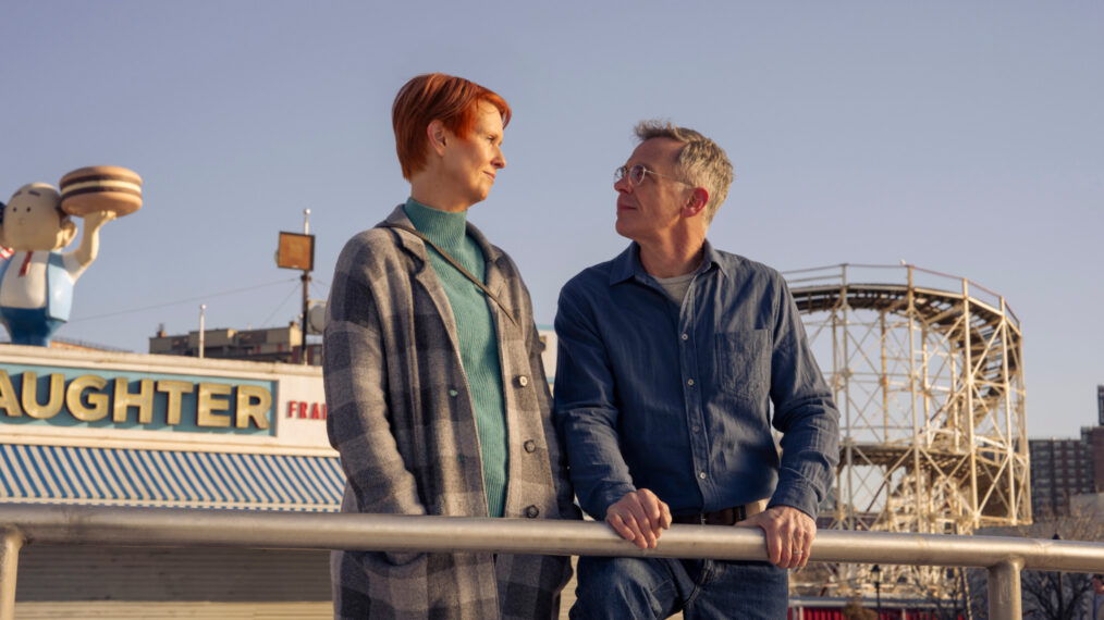 Cynthia Nixon as Miranda Hobbes and David Eigenberg as Steve Brady in 'And Just Like That…'