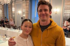 Yerin Ha and Luke Thompson behind the scenes of 'Bridgerton' Season 4