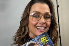 Bridget Moynahan holds a copy of TV Guide Magazine's 'Blue Bloods: The Special Farewell Edition' issue at the TV Insider office