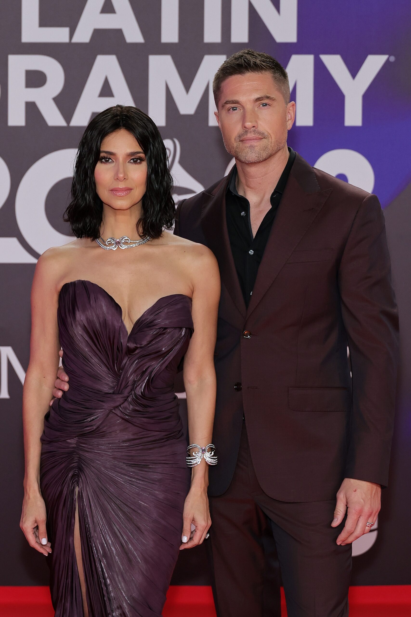 Roselyn Sánchez and Eric Winter attend The 24th Annual Latin Grammy Awards on November 16, 2023 in Seville, Spain.