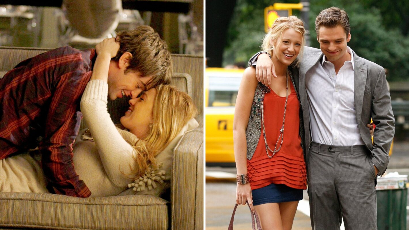 Chace Crawford and Blake Lively as Nate and Serena; Blake Lively and Sebastian Stan as Serena and Carter on 'Gossip Girl'