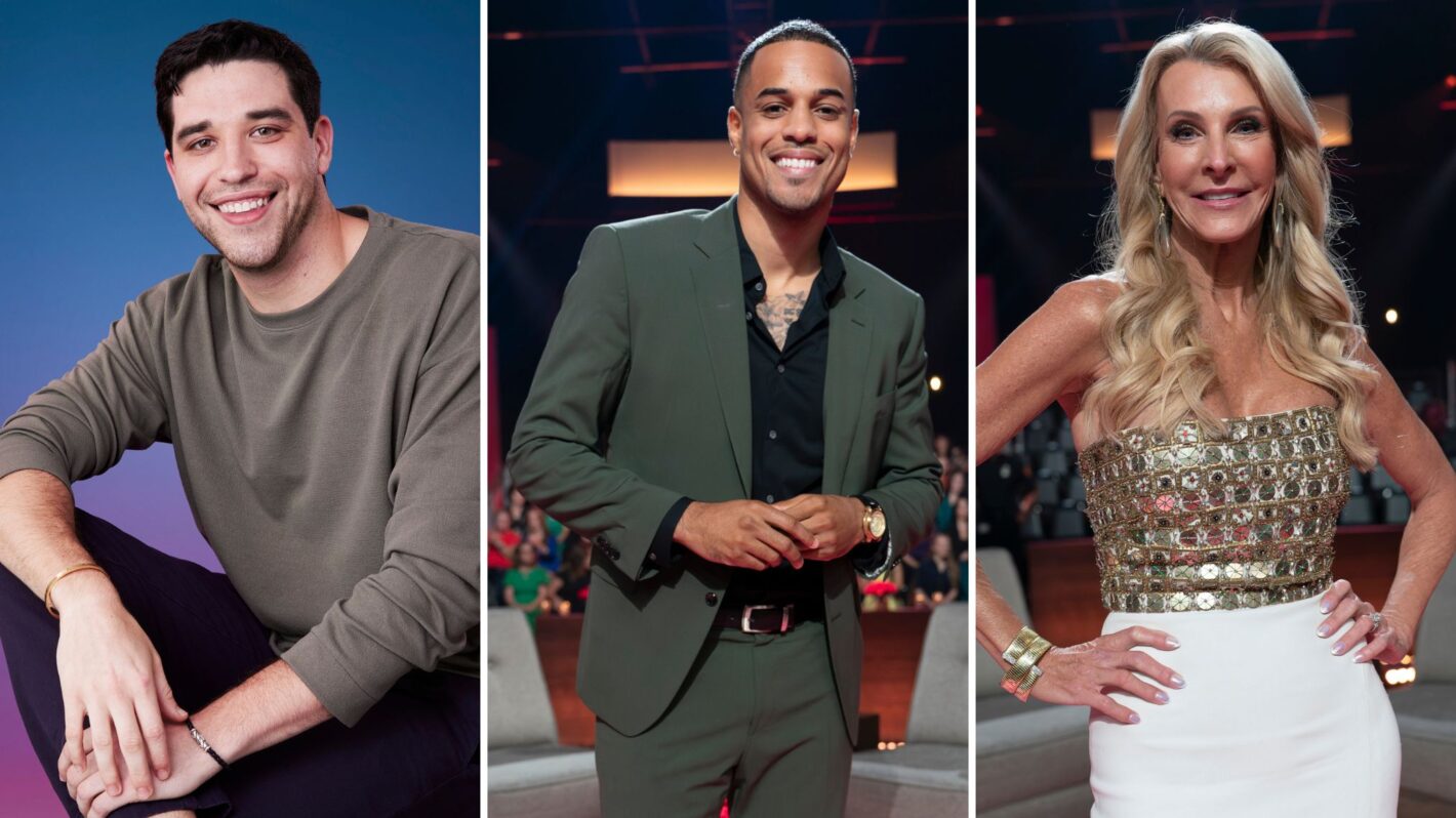 Devin Strader, Grant Ellis, and Joan Vassos of Bachelor Nation