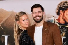 Hannah Godwin and Dylan Barbour attend the Los Angeles premiere of Paramount Pictures' 'Gladiator II' at TCL Chinese Theatre on November 18, 2024 in Hollywood, California.