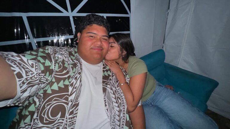 Iam Tongi and his girlfriend Leah.