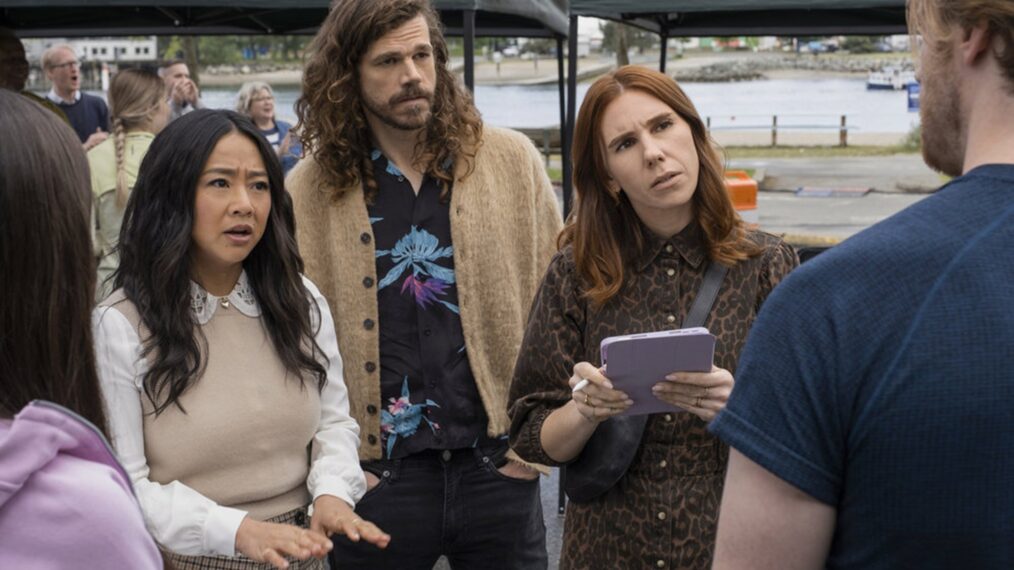 Stephanie Hsu, Andre Hyland, and Zosia Mamet in 'Laid' Season 1