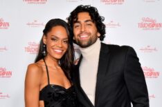 Michelle Young and Jack Leius attend Hallmark's Premiere Screening of Holiday Touchdown: A Chiefs Love Story on November 30, 2024 in Kansas City, Missouri