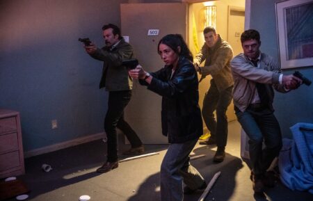 Kyle Schmid as Mike Franks, Mariel Molino as Cecilia “Lala” Dominguez, Austin Stowell as Leroy Jethro Gibbs, and Caleb Foote as Bernard “Randy” Randolf — 'NCIS: Origins' Premiere "Enter Sandman"