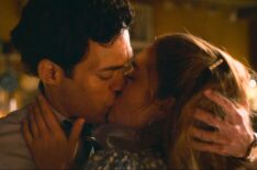 Alex Hassell and Bella Maclean as Rupert and Taggie kissing in 'Rivals'