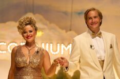 Emily Atack as Sarah, Oliver Chris as James — 'Rivals'