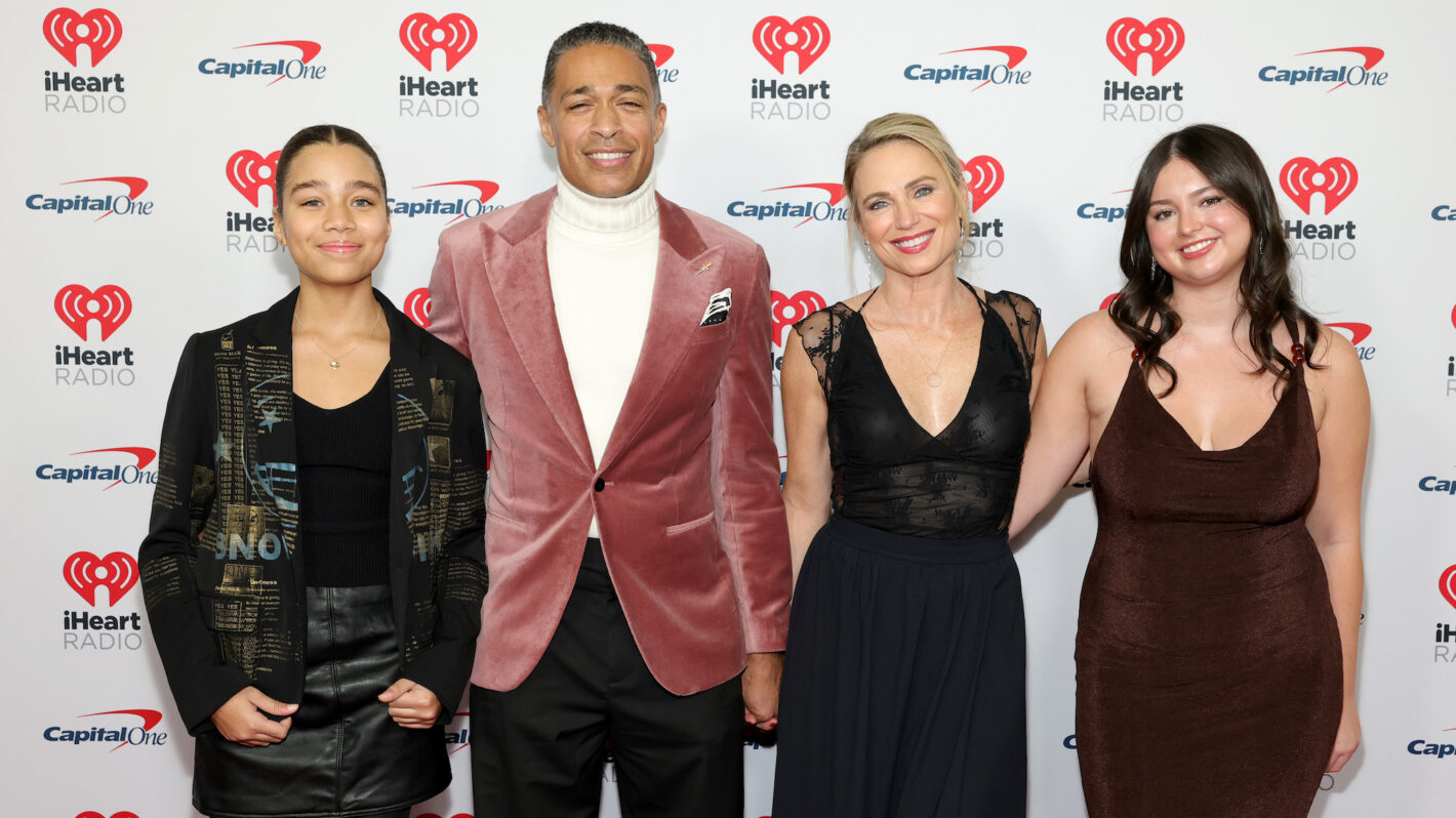 NEW YORK, NEW YORK - DECEMBER 13: (L-R) Sabine Holmes, T.J. Holmes, Amy Robach, and Annalise Mcintosh attend iHeartRadio z100's Jingle Ball 2024 Presented By Capital One at Madison Square Garden on December 13, 2024 in New York City.