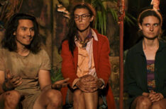 Andy Rueda, Genevieve Mushaluk and Caroline Vidmar in 'Survivor' Season 47 Episode 11 tribal council (CBS)