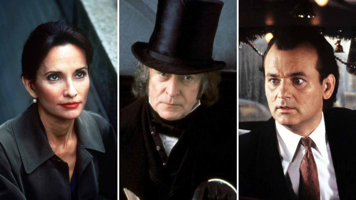 Susan Lucci as Elizabeth 'Ebbie' Scrooge in 'Ebbie,' Michael Caine as Ebenezer Scrooge in 'The Muppet Christmas Carol,' and Bill Murray as Frank Cross in 'Scrooged'