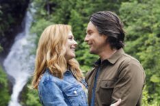 Alexandra Breckenridge and Martin Henderson smiling on the 'Virgin River' Season 6 set in Vancouver, Canada