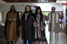 Kayvan Novak as Nandor, Matt Berry as Laszlo, Natasia Demetriou as Nadja, Mark Proksch as Colin Robinson in 'What We Do in the Shadows'