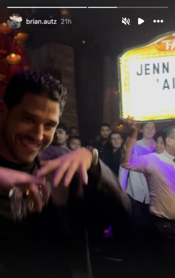 Brian Autz Instagram story screenshot with Devin Strader dancing in it.
