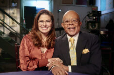 Debra Messing and Henry Louis Gates, Jr.