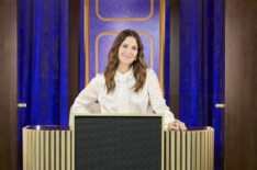 Drew Barrymore, co-host of the CBS Original Series Hollywood Squares