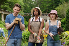 Ben Rappaport as Brett, Aja Naomi King as Catherine, AnnaSophia Robb as Alice in Grosse Pointe Garden Society