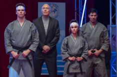 Patrick Luwis as Axel, Thomas Ian Griffith as Terry Silver, Rayna Vallandingham as Zara, Lewis Tan as Sensei Wolf in Cobra Kai - 'Iron Dragons'