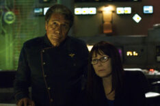 Edward James Olmos, Mary McDonnell in Battlestar Galactica - Season 5 - 'Daybreak, Part I & II'