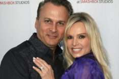 Television personalities Simon Barney and Tamra Barney attend Mercedes-Benz Fashion Week held at Smashbox Studios on March 13, 2008 in Culver City, California.