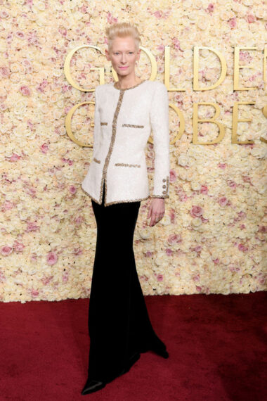 BEVERLY HILLS, CALIFORNIA - JANUARY 05: Tilda Swinton attends the 82nd Annual Golden Globe Awards at The Beverly Hilton on January 05, 2025 in Beverly Hills, California. (Photo by Amy Sussman/Getty Images)