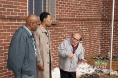 William Stanford Davis, Tyler James Williams, and Danny DeVito in 'Abbott Elementary's crossover with 'It's Always Sunny in Philadelphia'