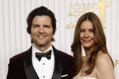 Adam Scott and Naomi Scott attend the 29th Annual Screen Actors Guild Awards at Fairmont Century Plaza on February 26, 2023 in Los Angeles, California.