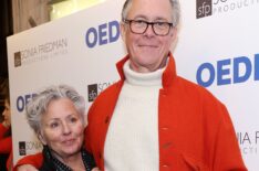 Lesley Moors and Alex Jennings attend the West End opening of 'Oedipus' at Wyndham's Theatre on October 15, 2024 in London, England.
