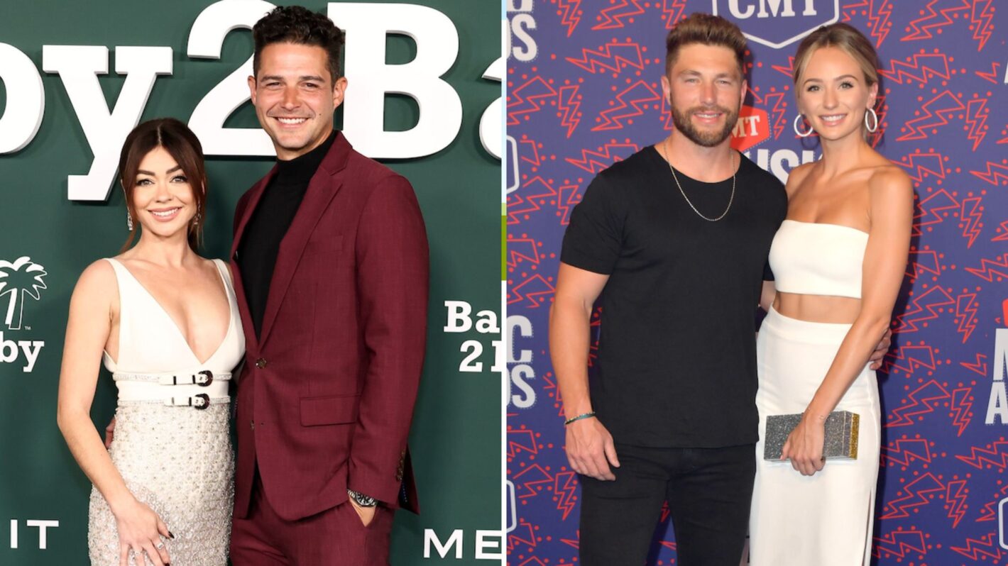 Sarah Hyland and Wells Adams attend the 2024 Baby2Baby Gala , Chris Lane and Lauren Bushnell attend the 2019 CMT Music Awards