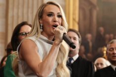 Country music artist Carrie Underwood performs during inauguration ceremonies