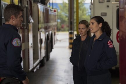 Jake Lockett as Sam Carver, Jocelyn Hudon as Lyla Novak, Hanako Greensmith as Violet Mikami — 'Chicago Fire' Season 13 Episode 9 "A Favor"