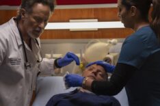 Steven Weber as Dr. Dean Archer, Lorena Diaz as Nurse Doris — 'Chicago Fire' Season 13 Episode 11 'In the Trenches: Part 1'