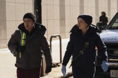 Darren Barnet as Dr. John Frost, Jocelyn Hudon as Lizzy Novak — 'Chicago Fire' Season 13 Episode 11 'In the Trenches: Part 1'