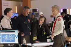 Taylor Kinney as Kelly Severide, David Eigenberg as Christopher Herrmann, Dermot Mulroney as Chief Dom Pascal — 'Chicago Med' Season 10 Episode 11 'In the Trenches: Part 2'