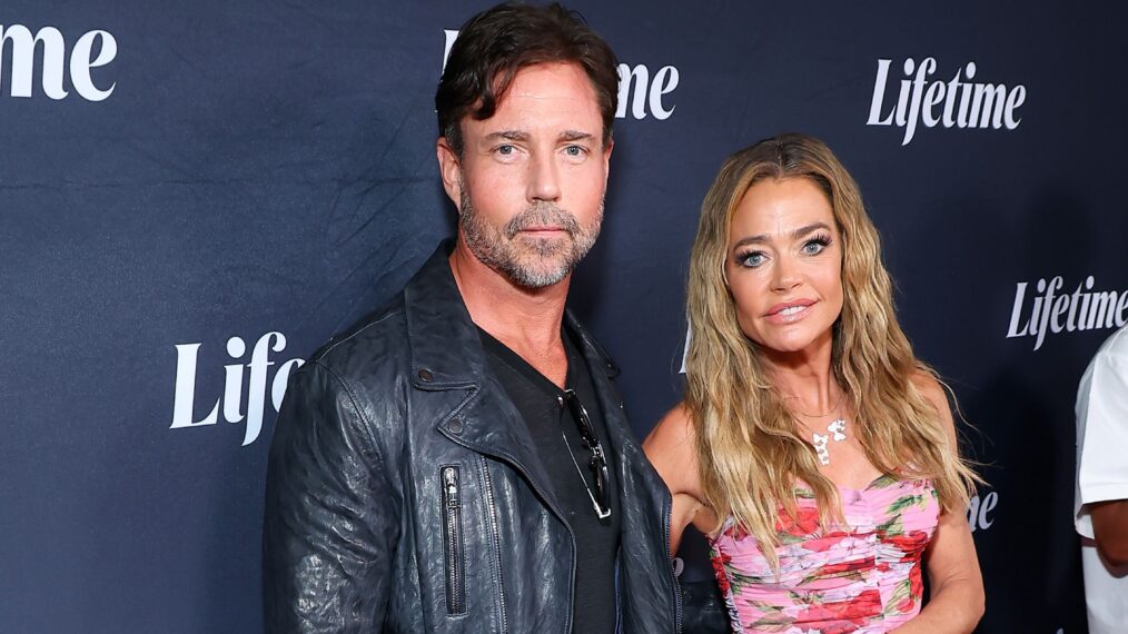 Aaron Phypers and Denise Richards attend the Tempted by Love Premiere Event