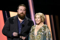 Ben Napier and Erin Napier speak onstage at The 56th Annual CMA Awards
