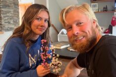 Ethan Plath's new girlfriend and Ethan Plath holding flowers.