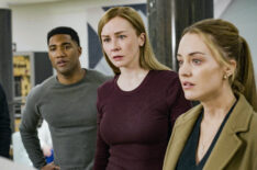 Carter Redwood as Special Agent Andre Raines, Eva-Jane Willis as Europol Agent Megan “Smitty” Garretson, and Christina Wolfe as Special Agent Amanda Tate — 'FBI: International' Season 4 Episode 9 'The Kill Floor'