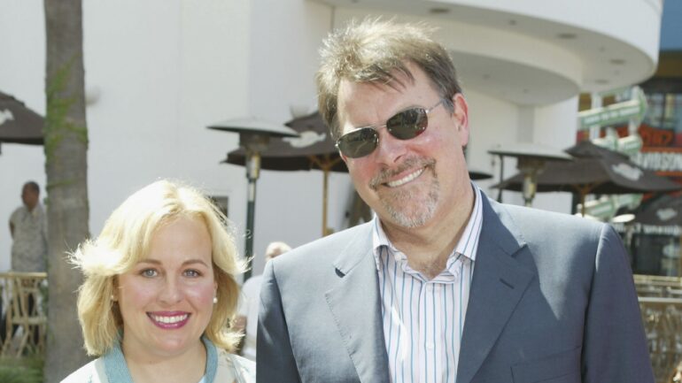 Actress Genie Francis and husband director Jonathan Frakes arrive at the premiere of