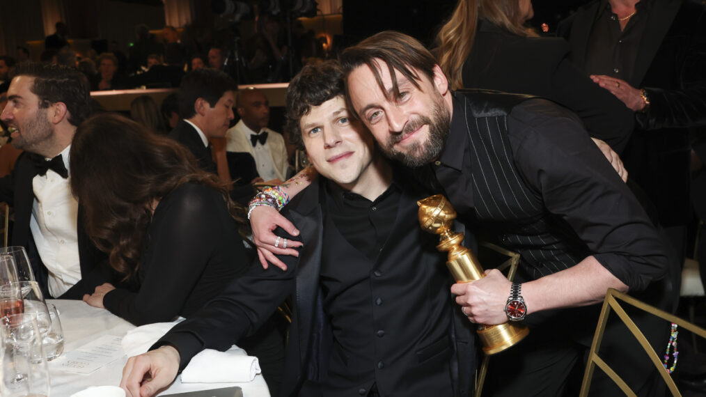 Jesse Eisenberg and Kieran Culkin at the 82nd Annual Golden Globes
