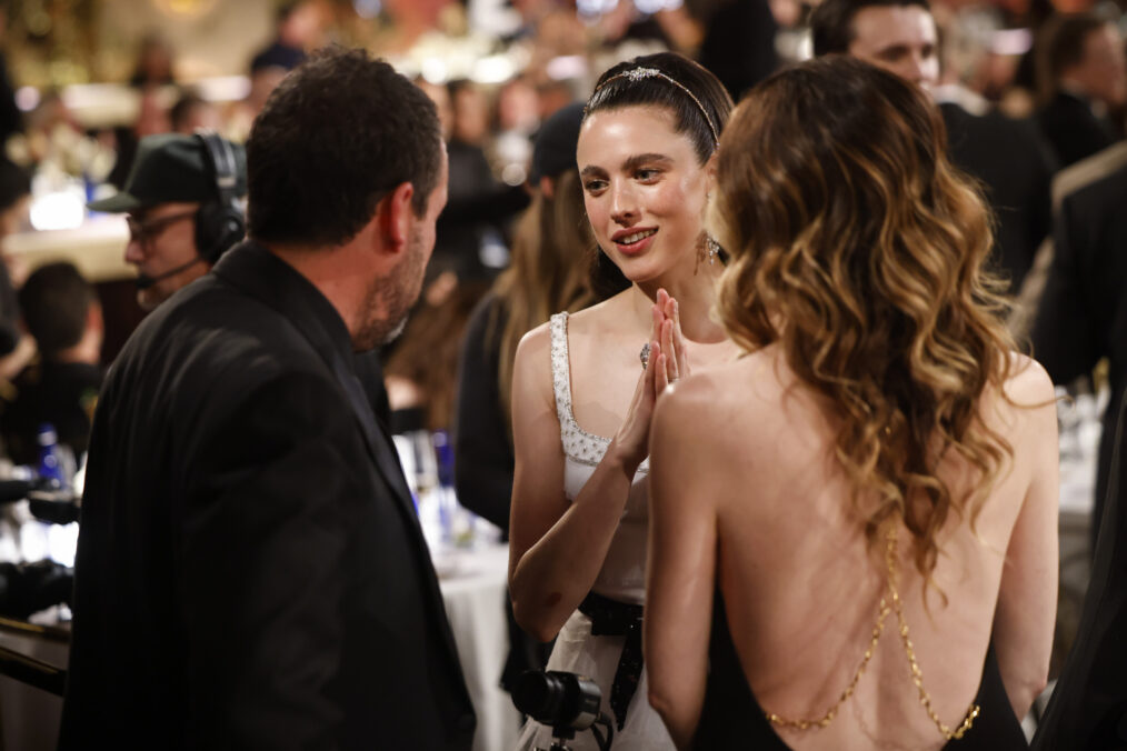 Margaret Qualley and Adam Sandler - Golden Globes 2025